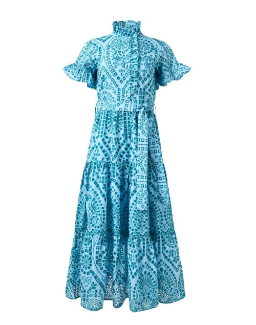Blue Cotton Eyelet Dress