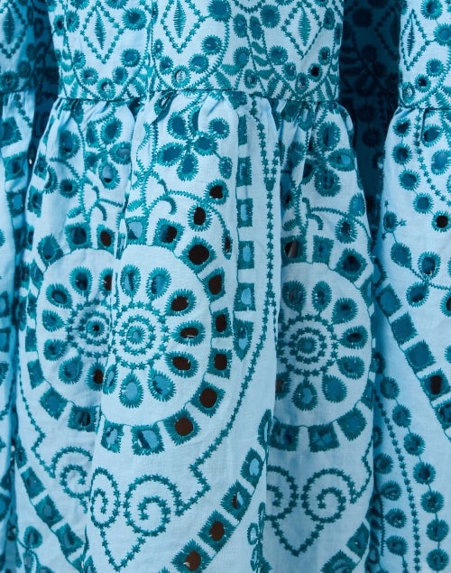 Blue Cotton Eyelet Dress