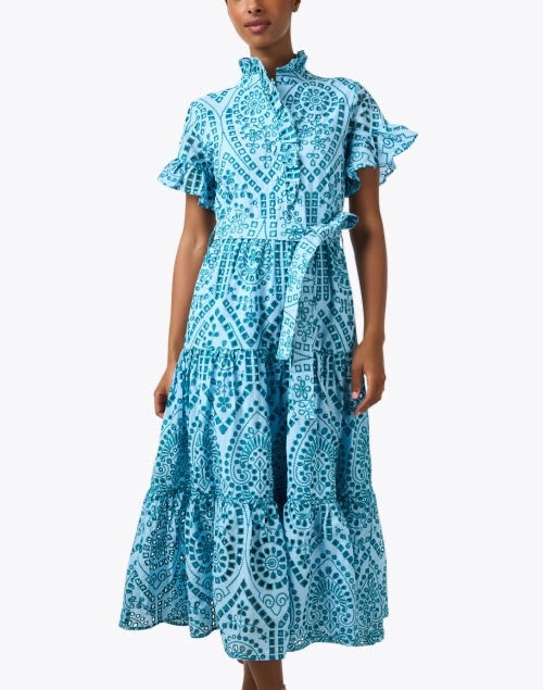 Blue Cotton Eyelet Dress